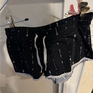 Cloud Chaser pajama lounge shorts, black print, XS,